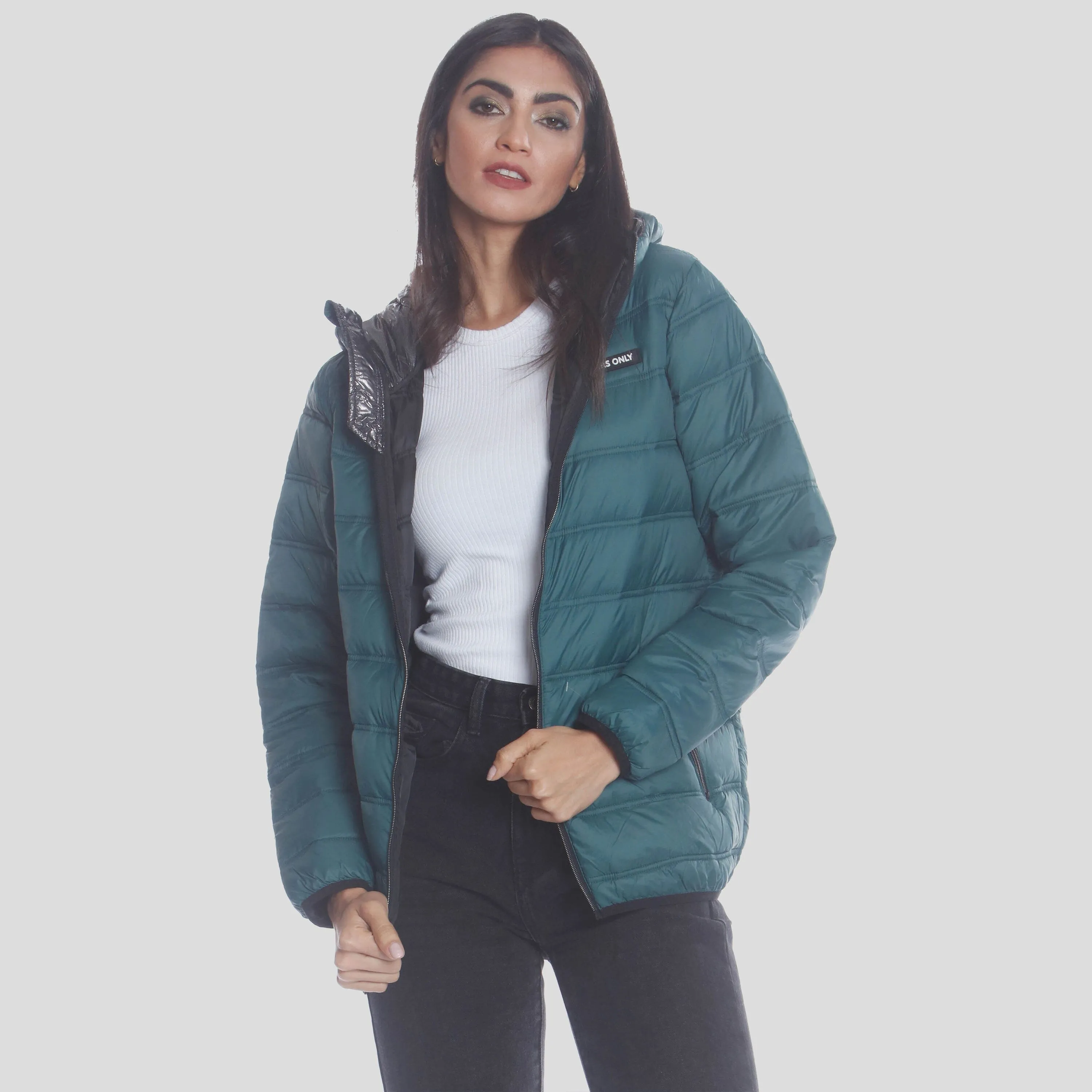 Members Only Women's Solid Packable Oversized Jacket