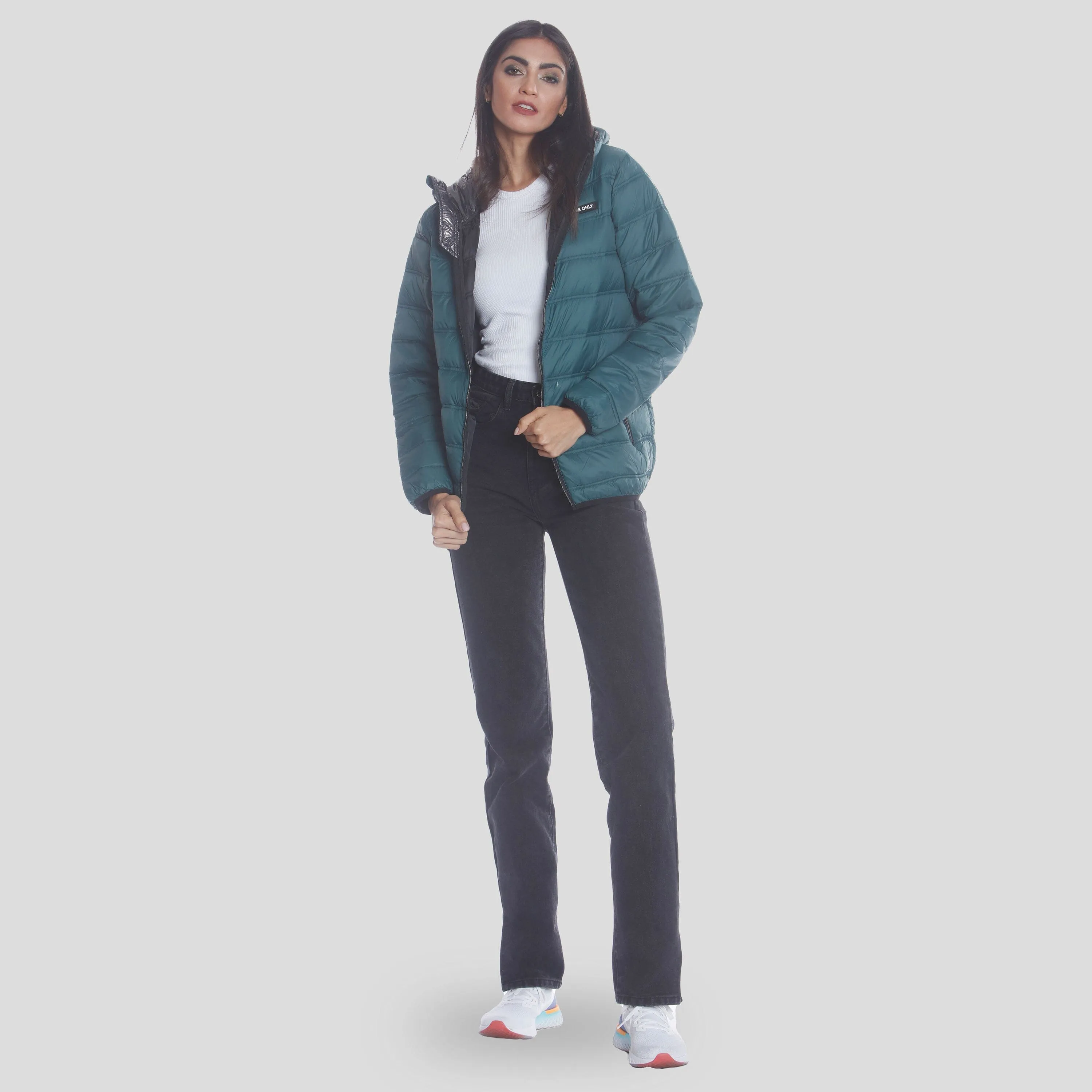 Members Only Women's Solid Packable Oversized Jacket