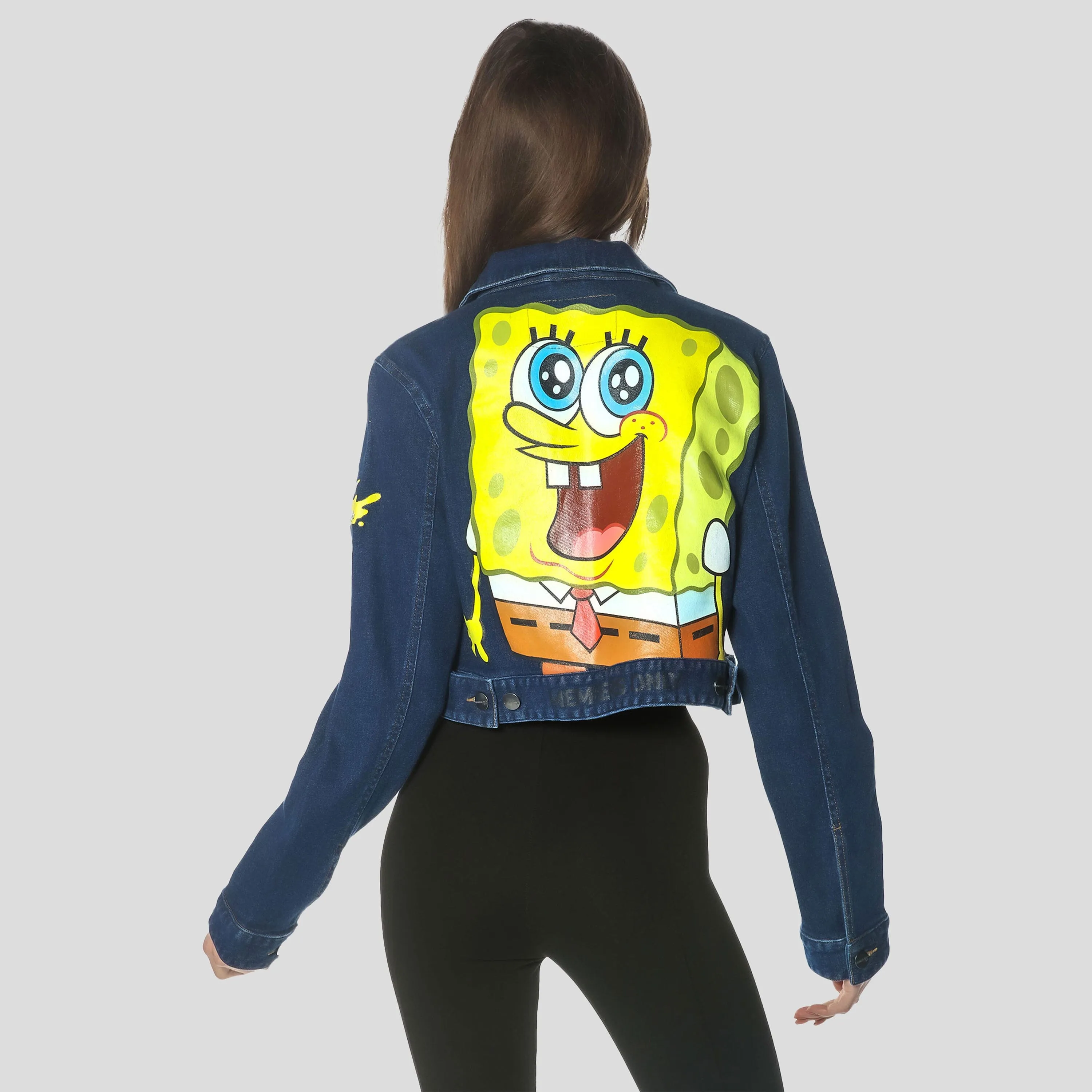 Members Only Women's Spongebob Denim Trucker Jacket