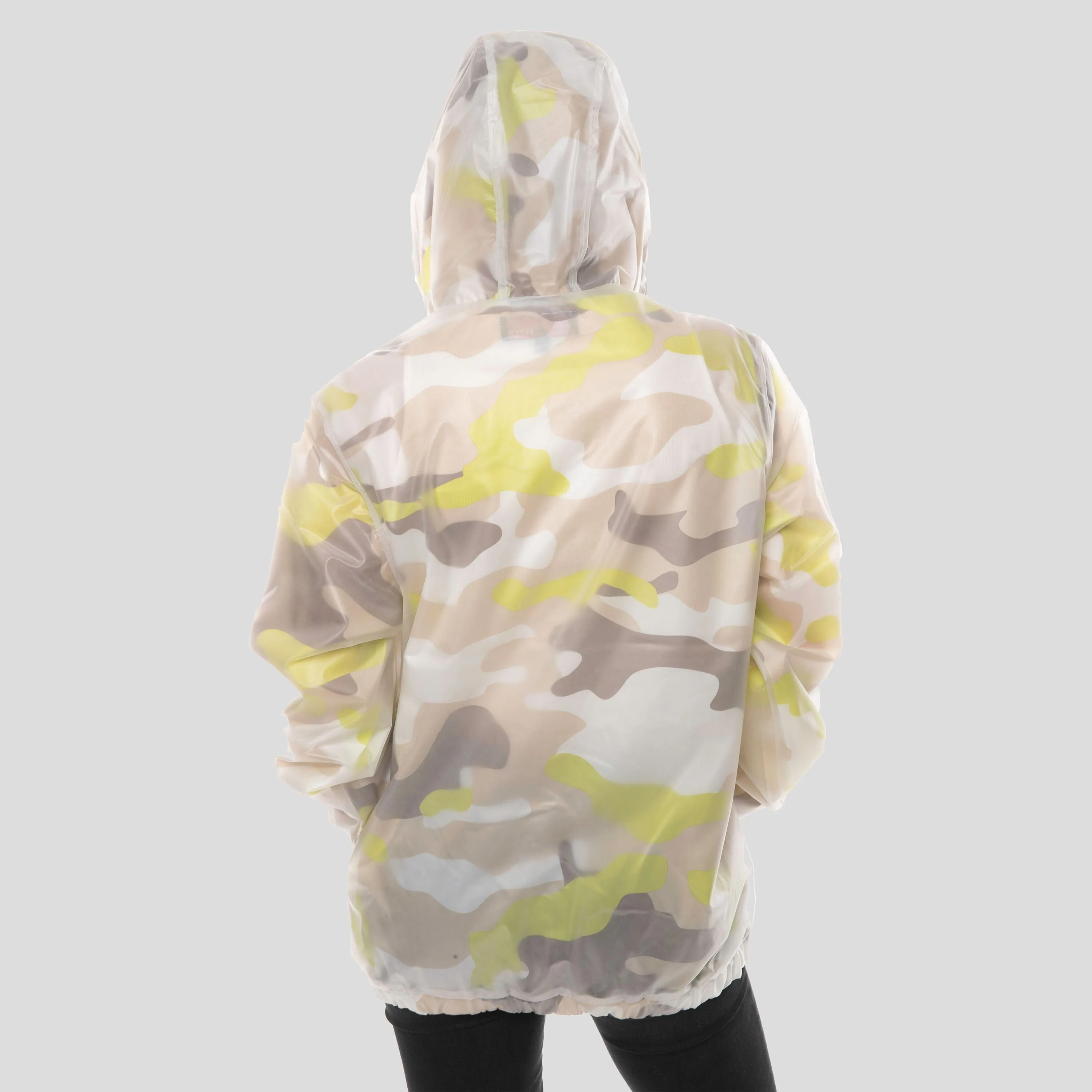 Members Only Women's Translucent Camo Print Popover Oversized Jacket