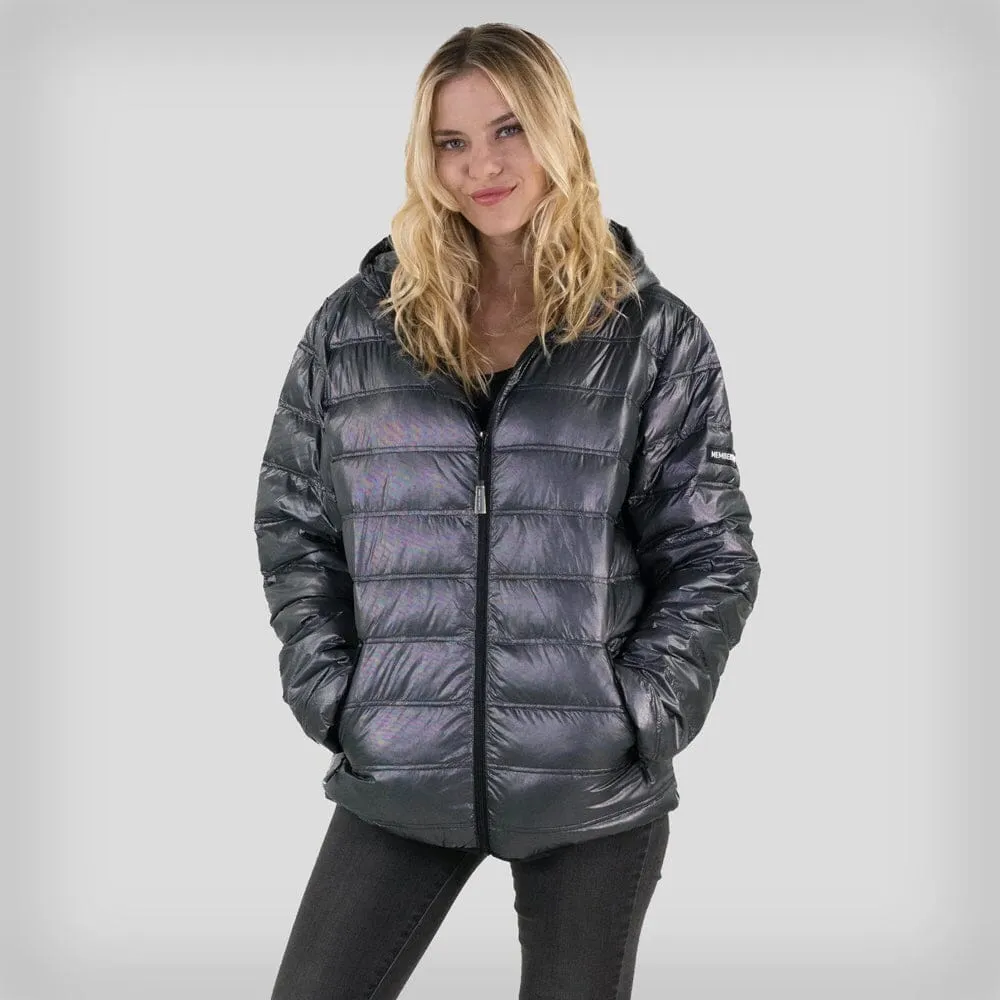 Members Only Women's Zip Front Puffer Oversized Jacket