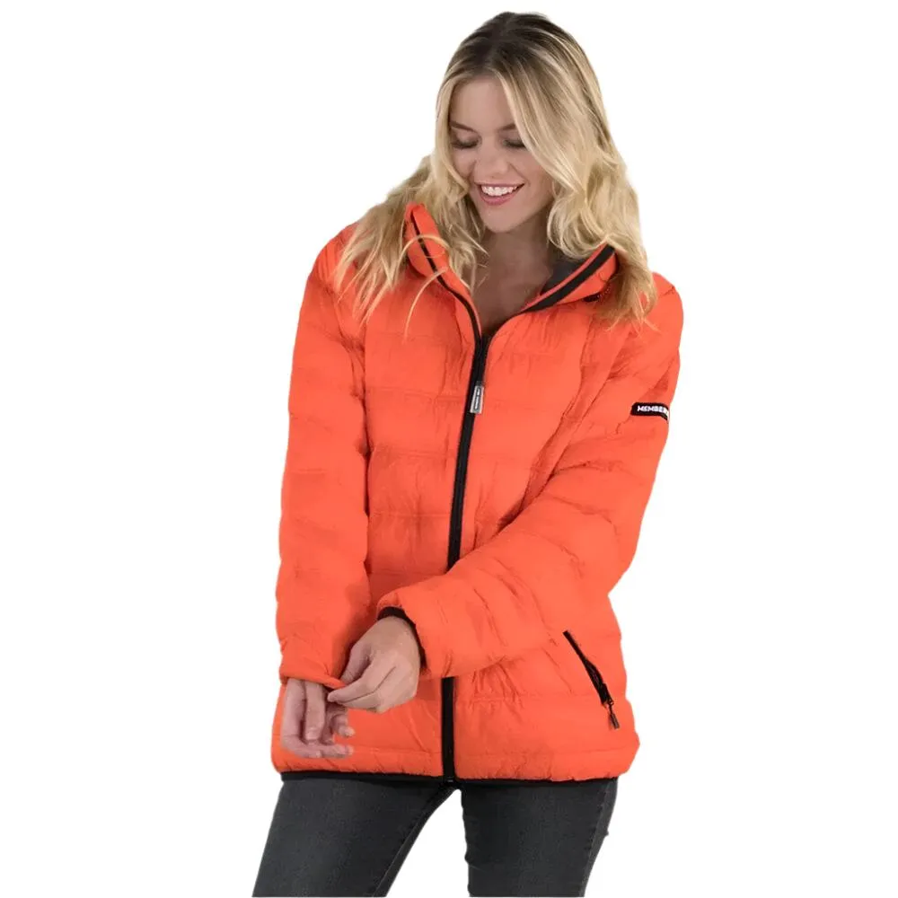 Members Only Women's Zip Front Puffer Oversized Jacket