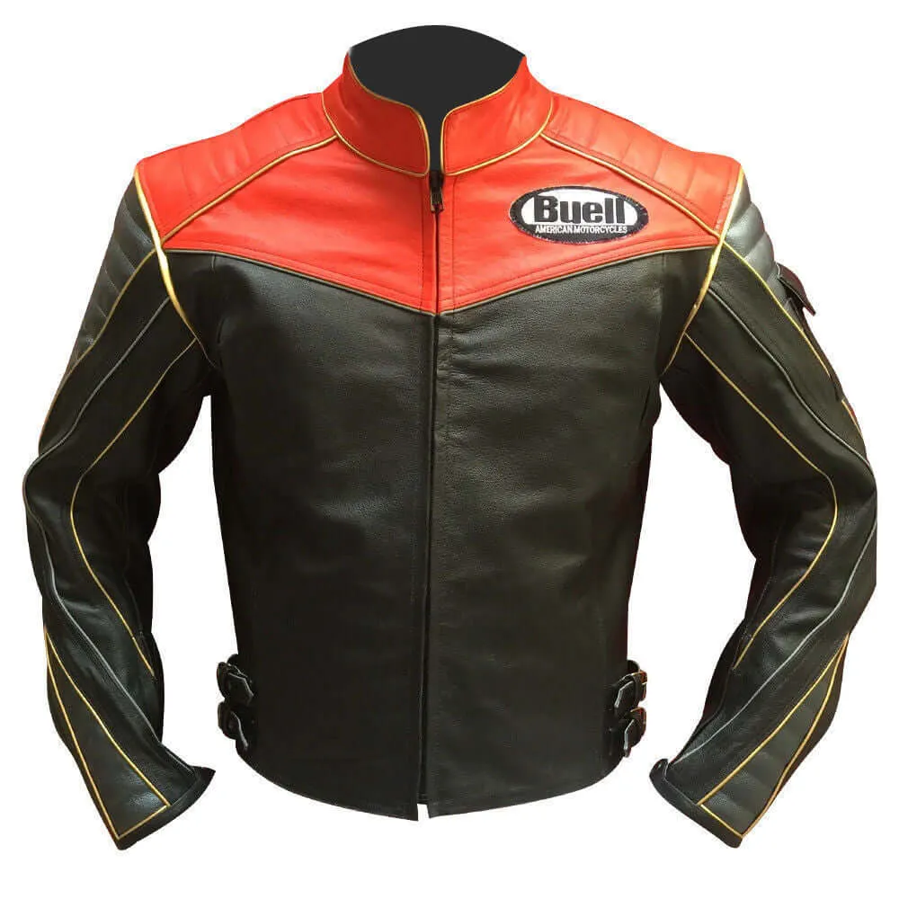 Men Buell Motorcycle Leather Jacket Men's Stylish Jacket