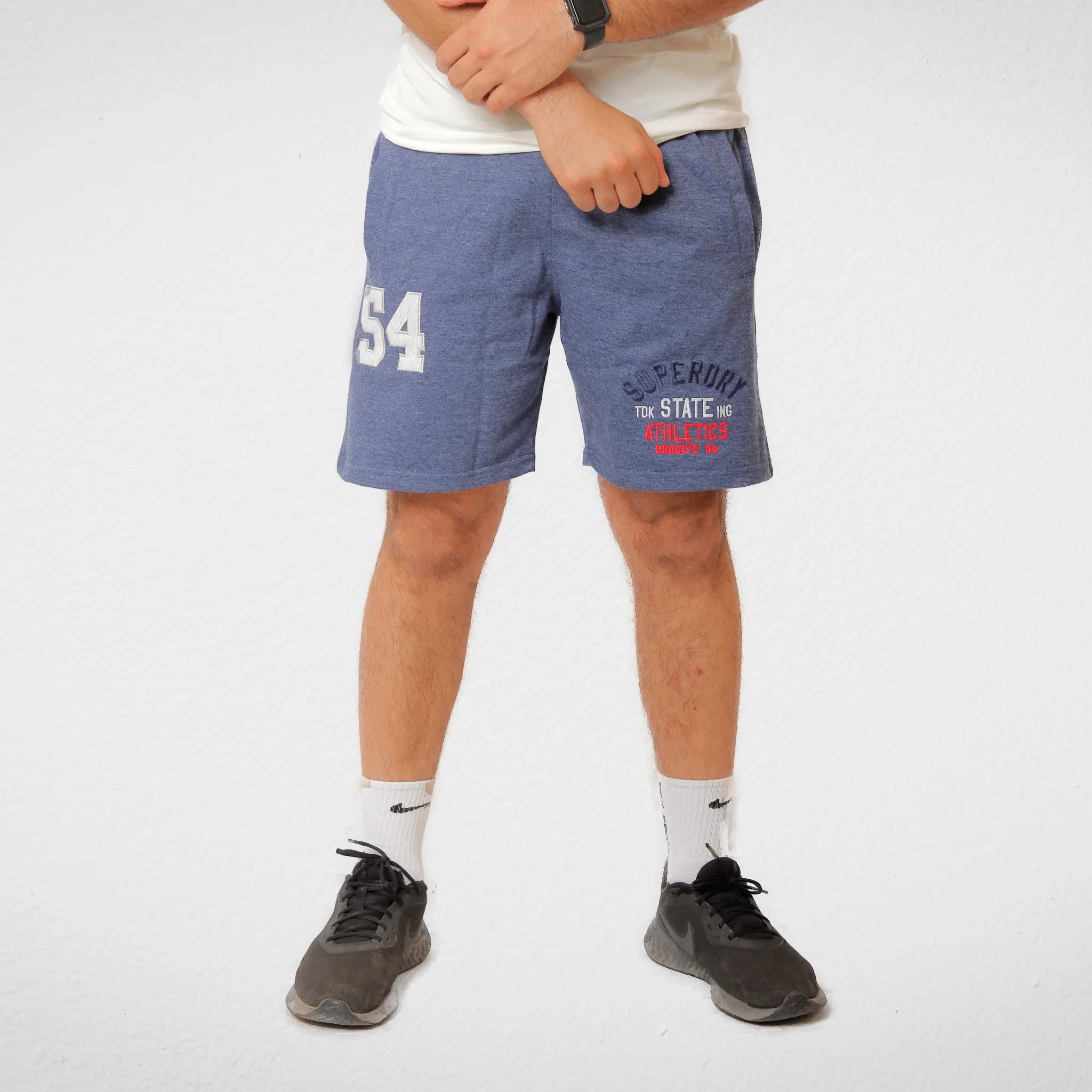 Men Shorts - Cotton - SuperDry - Petrol