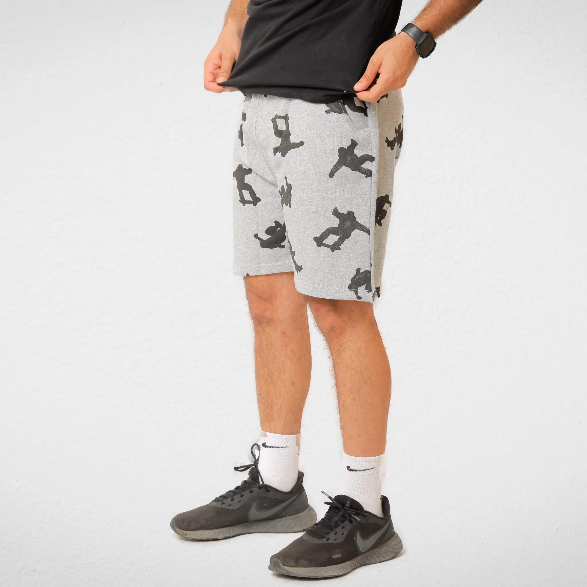 Men Shorts - Print - Light Grey (boy)