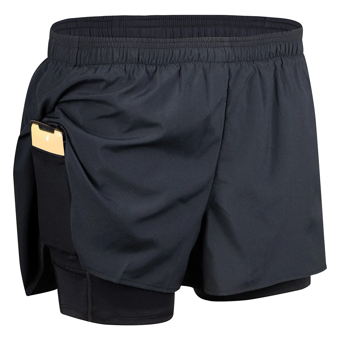 Men's 3" Stash N Dash Half Split Shorts - Black