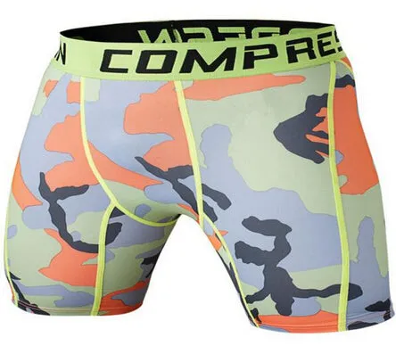 Mens Compression Shorts 2016 Summer Camouflage Bermuda Shorts Fitness Men Cossfit Bodybuilding Tights Camo Shorts