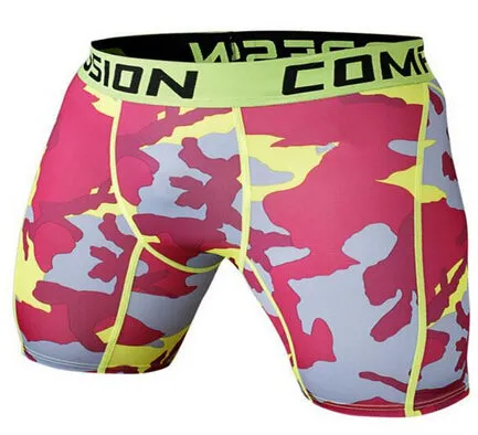 Mens Compression Shorts 2016 Summer Camouflage Bermuda Shorts Fitness Men Cossfit Bodybuilding Tights Camo Shorts