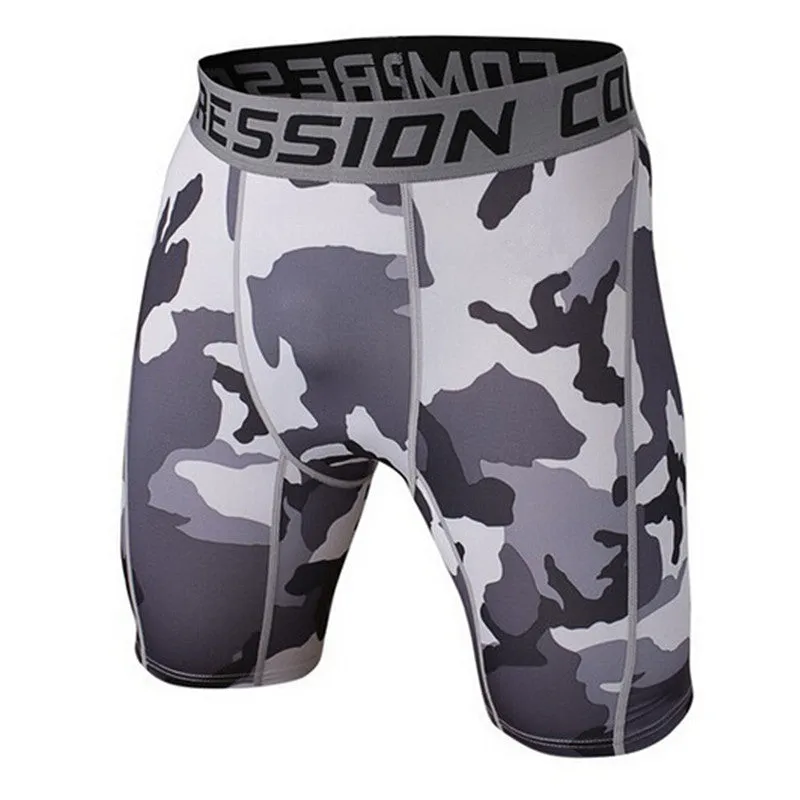 Mens Compression Shorts 2016 Summer Camouflage Bermuda Shorts Fitness Men Cossfit Bodybuilding Tights Camo Shorts