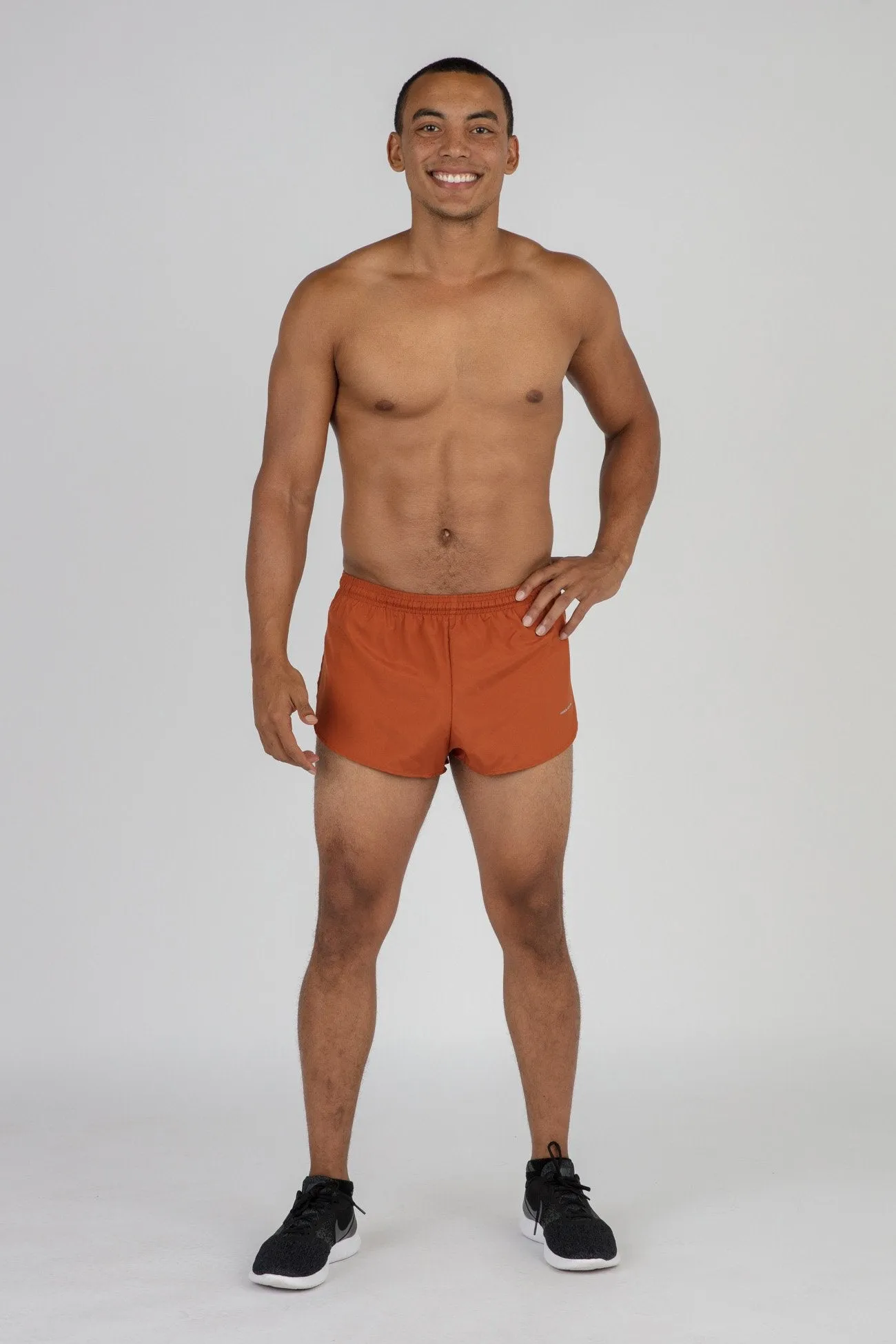 Men's Solid 1" Elite Split Shorts - Burnt Orange