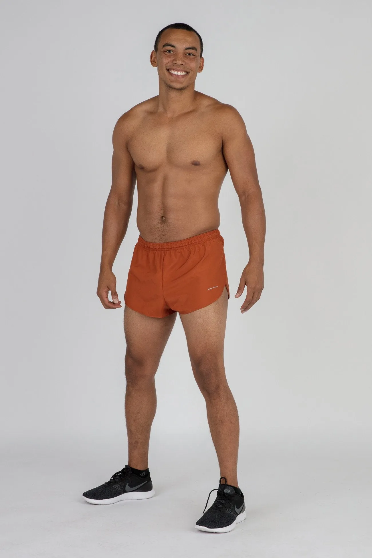 Men's Solid 1" Elite Split Shorts - Burnt Orange