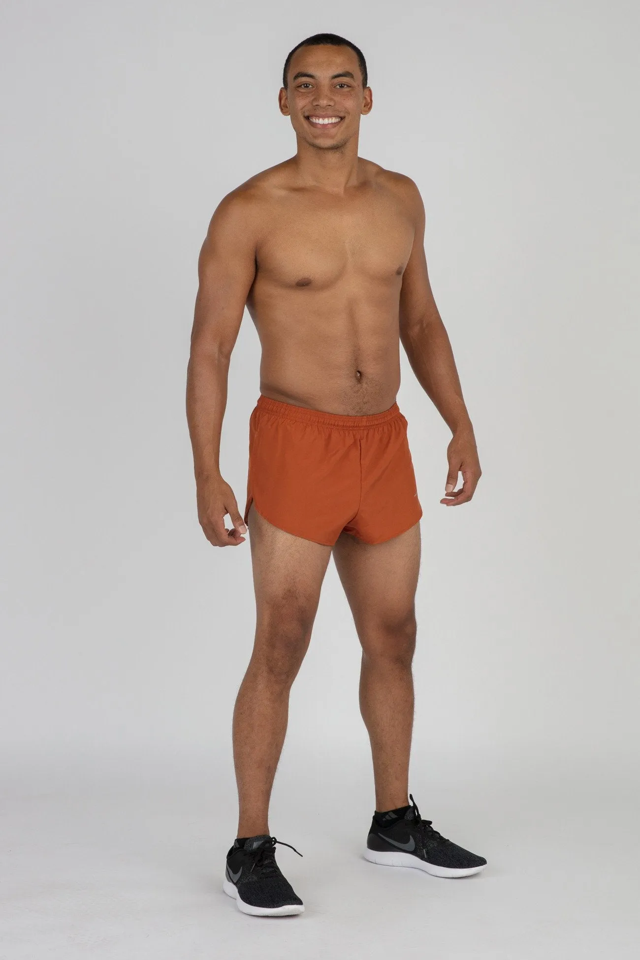 Men's Solid 1" Elite Split Shorts - Burnt Orange