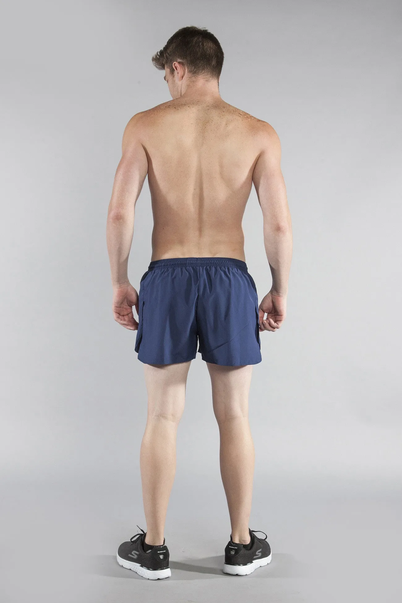 Men's Solid 3" Half Split Trainer Shorts - Navy