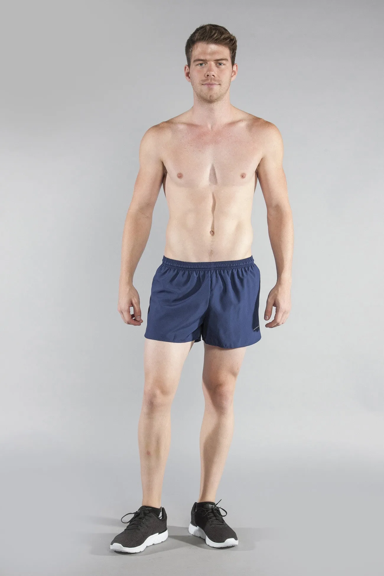 Men's Solid 3" Half Split Trainer Shorts - Navy