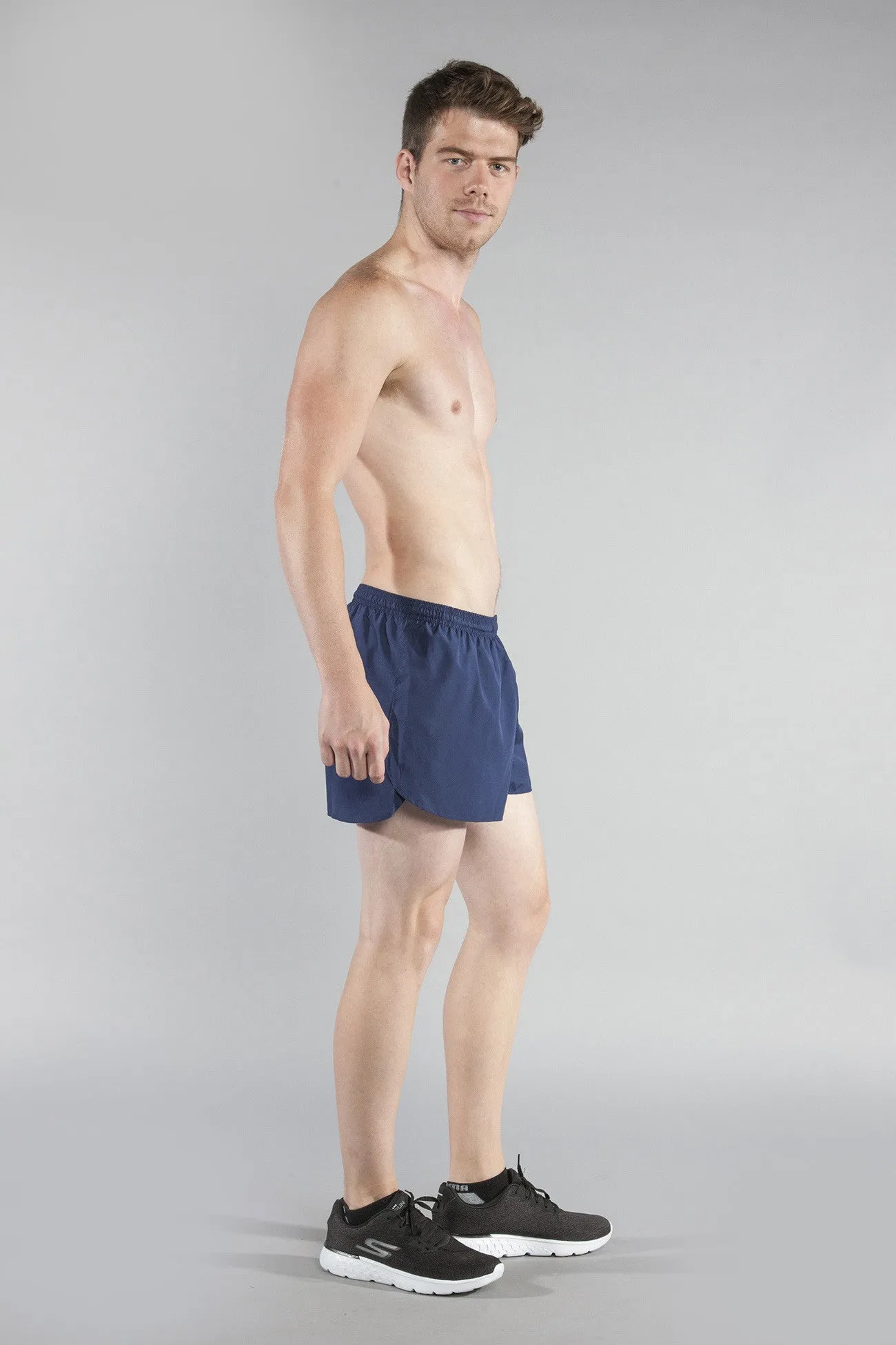 Men's Solid 3" Half Split Trainer Shorts - Navy