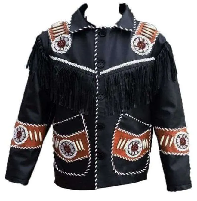 Men's Western Leather Jacket, Handmade Black Leather jacket