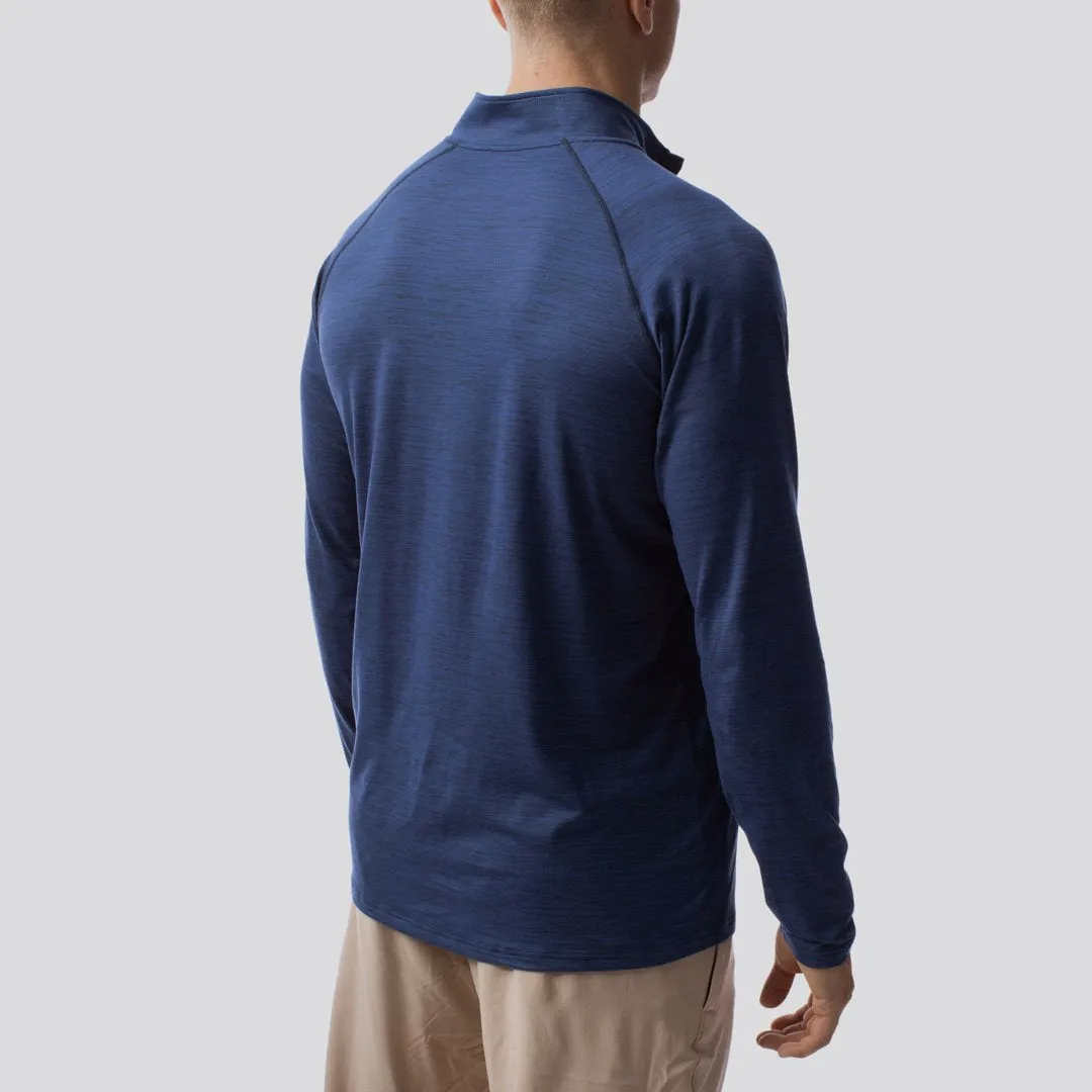 Men's Zip Neck Athleisure Long Sleeve (Navy)