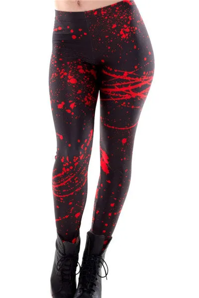 NADANBAO New Black Splatter  Print Women Legging Skinny Long Woman leggins women pant