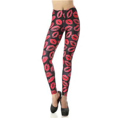 NADANBAO New Black Splatter  Print Women Legging Skinny Long Woman leggins women pant