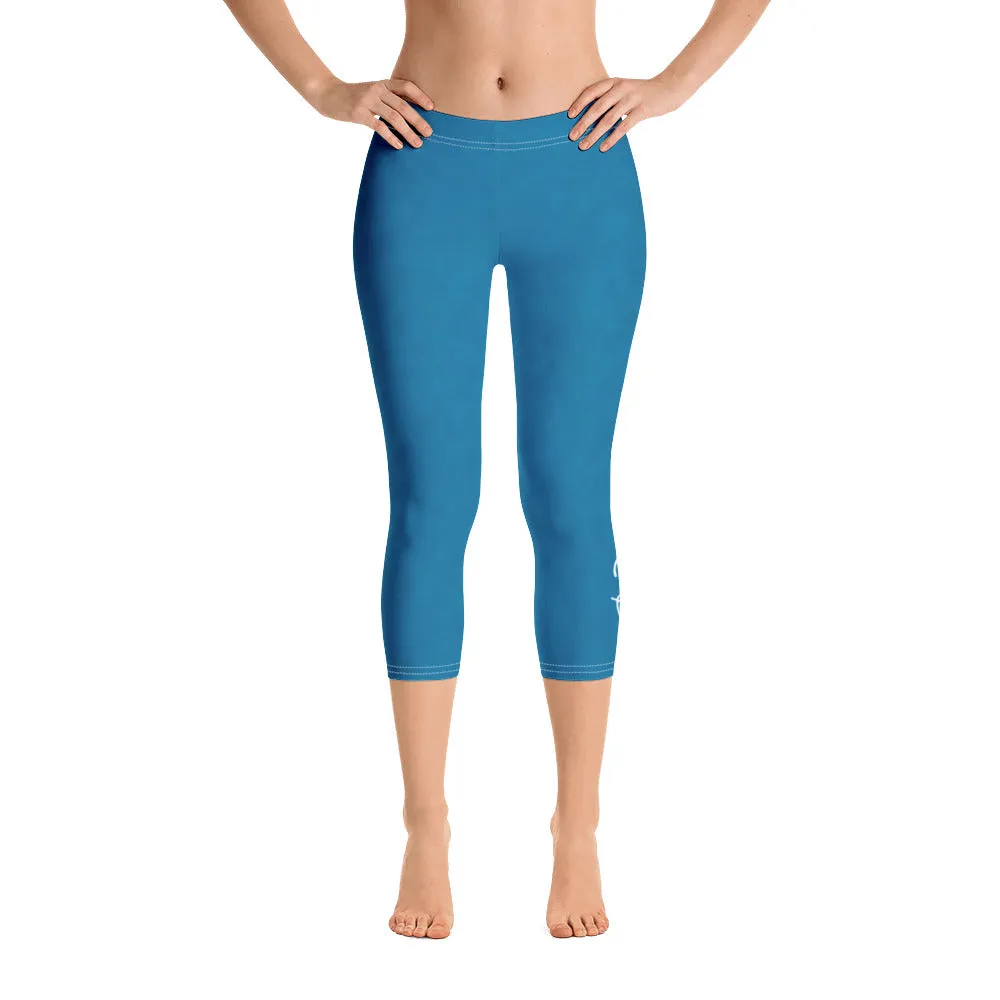 Ocean Blue Capri Leggings