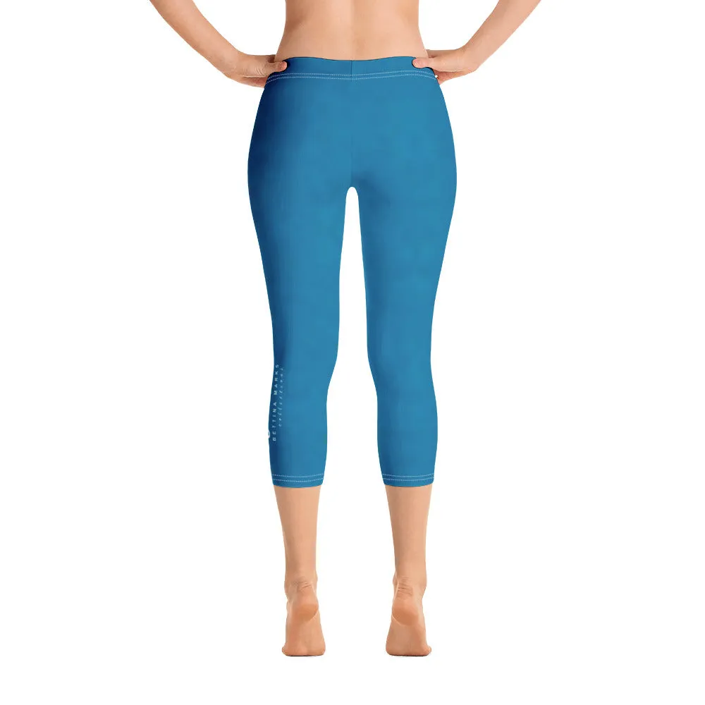 Ocean Blue Capri Leggings