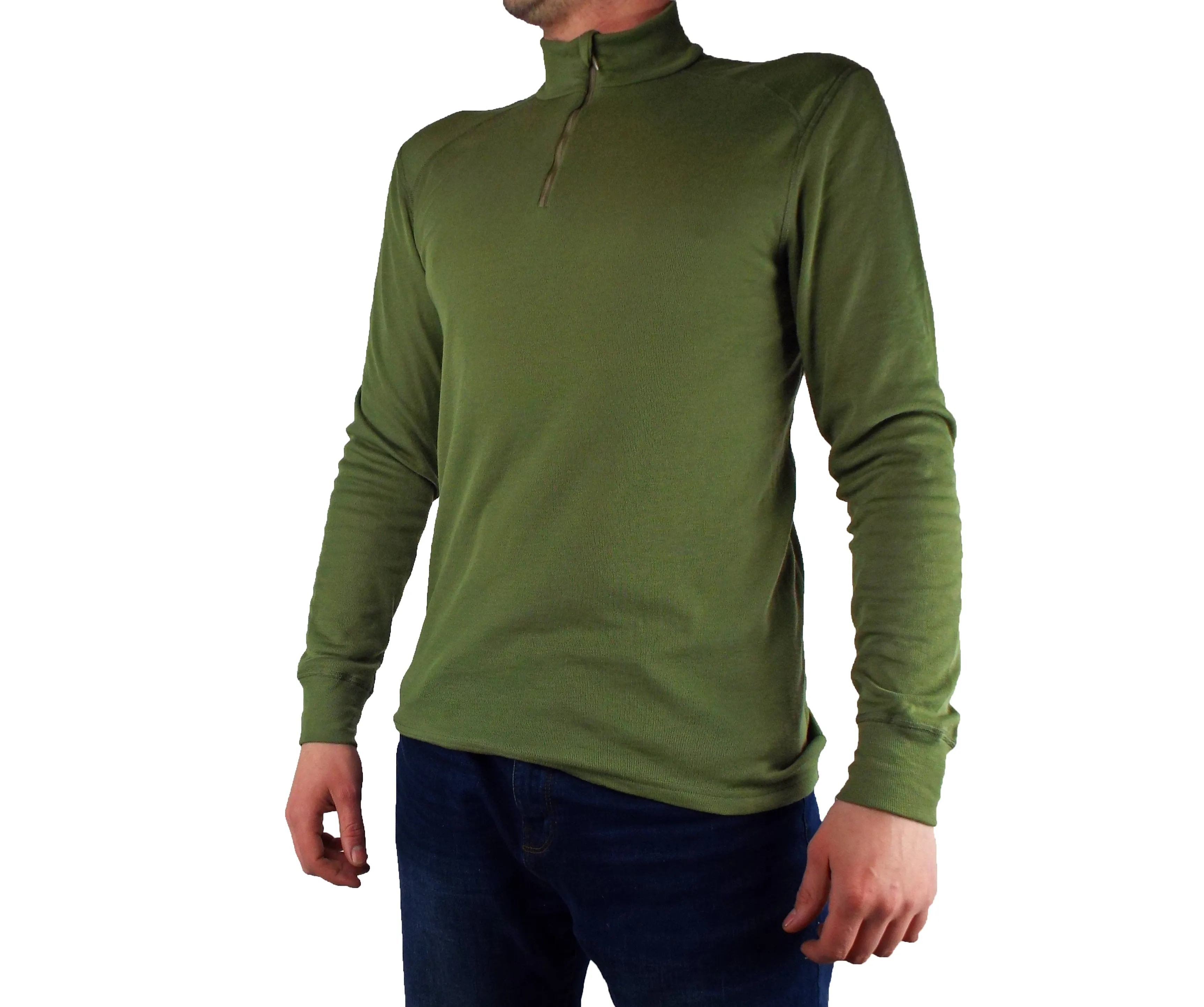 ODLO Dutch Army - Long Sleeve Thermal Turtle Zipped Neck - Base Layer - Olive Green - Grade 1