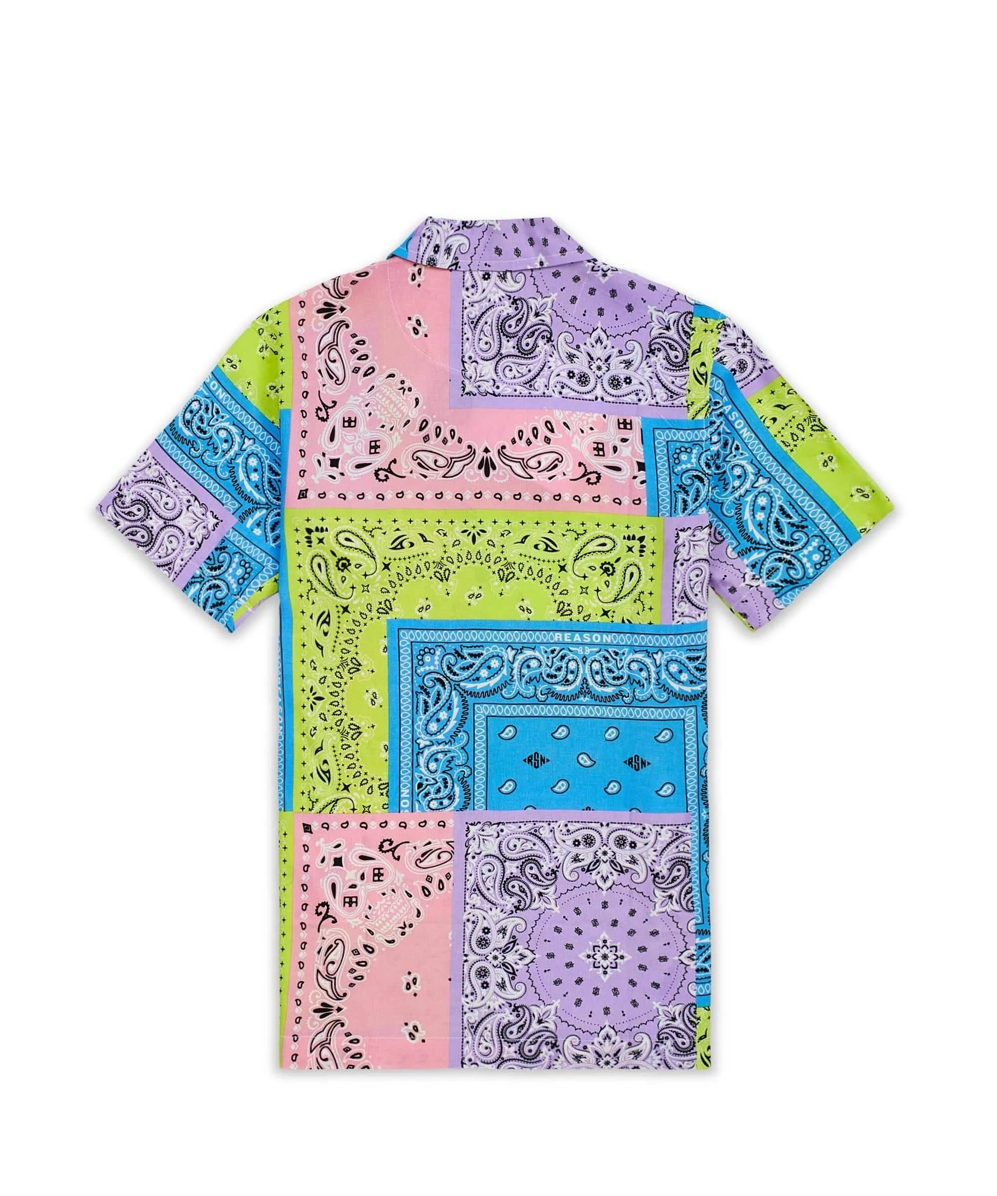 Plus Size Bandana Paisley Allover Print Short Sleeve Shirt