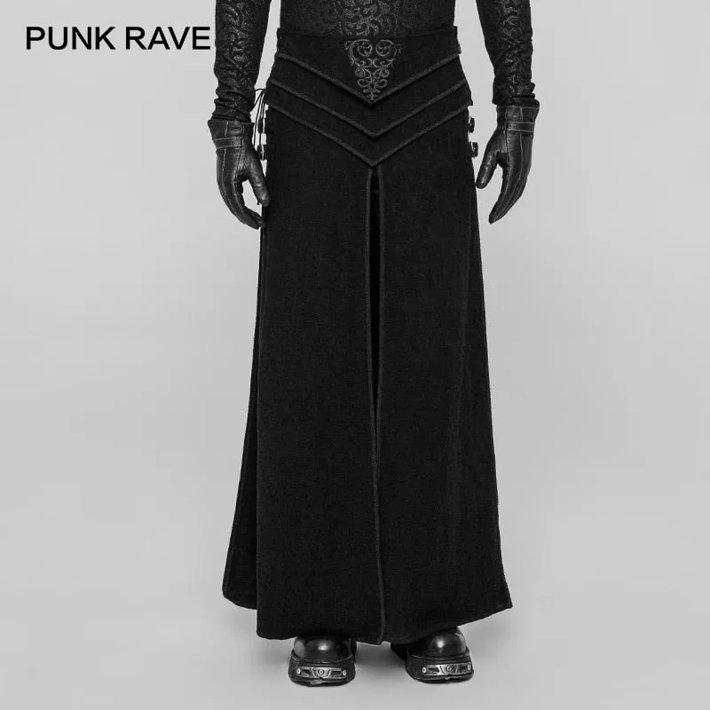 PUNK RAVE Gothic Party Retro Palace Japan Cosplay Men's Skirt Pants Emo Performance Victorian Retro Jacquard Skirt