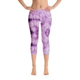 Purple Tie Dye Capri Leggings