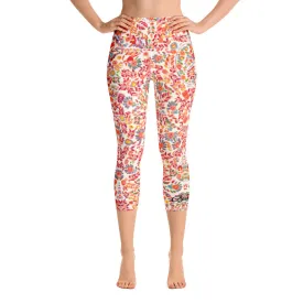 Retro Paisley Yoga Capri Leggings