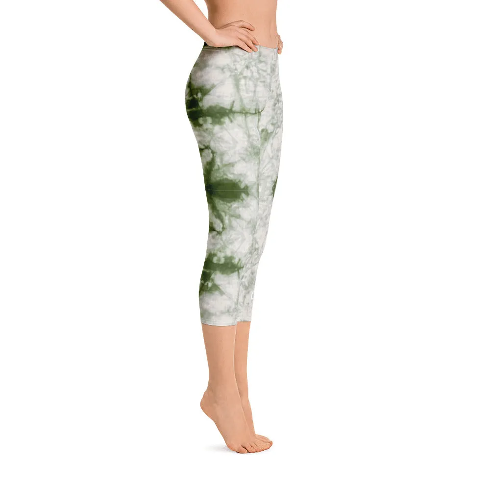 Sage Tie Dye Capri Leggings