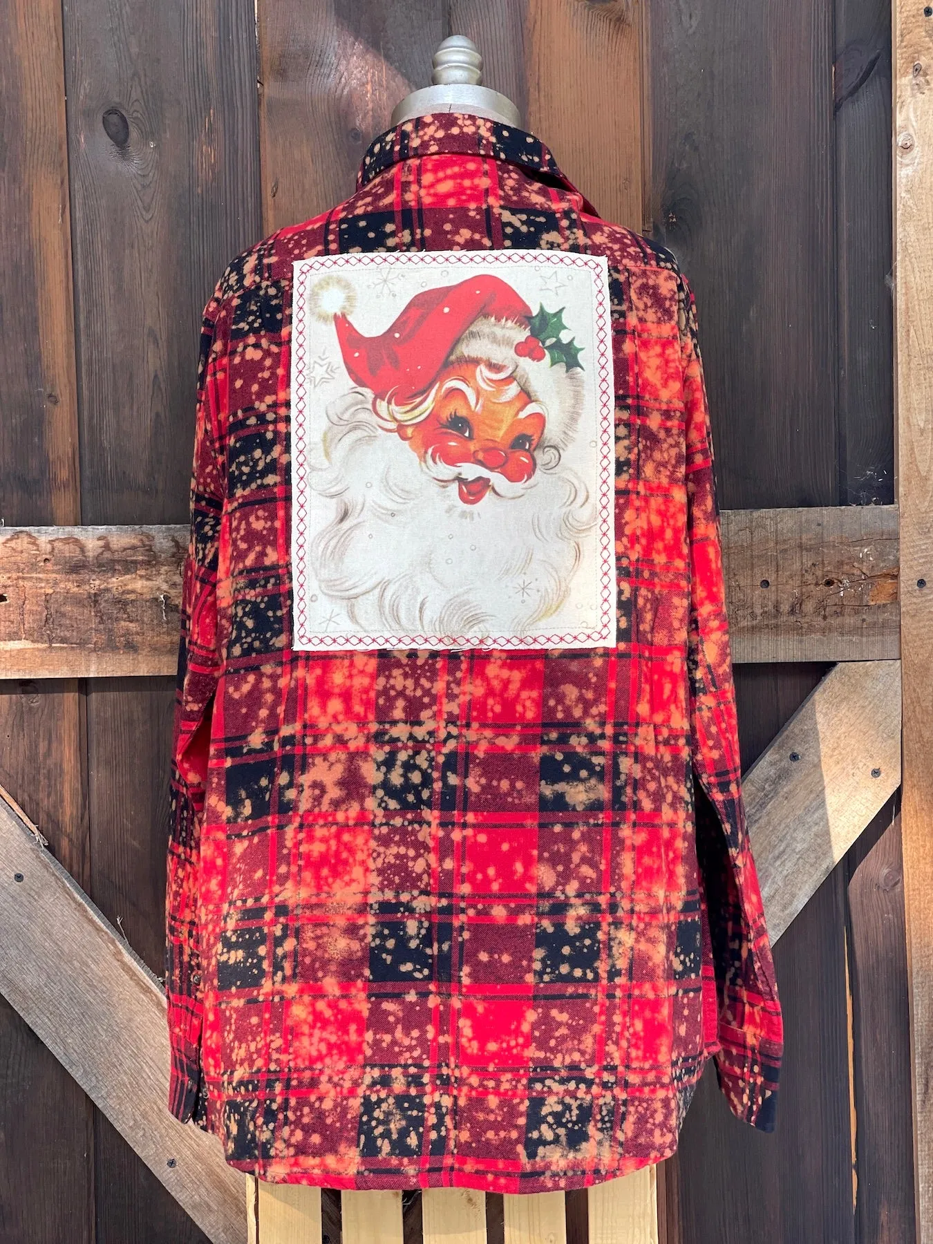 SANTA BABY Flannel- LIMITED EDITION Distressed Candy Cane Plaid