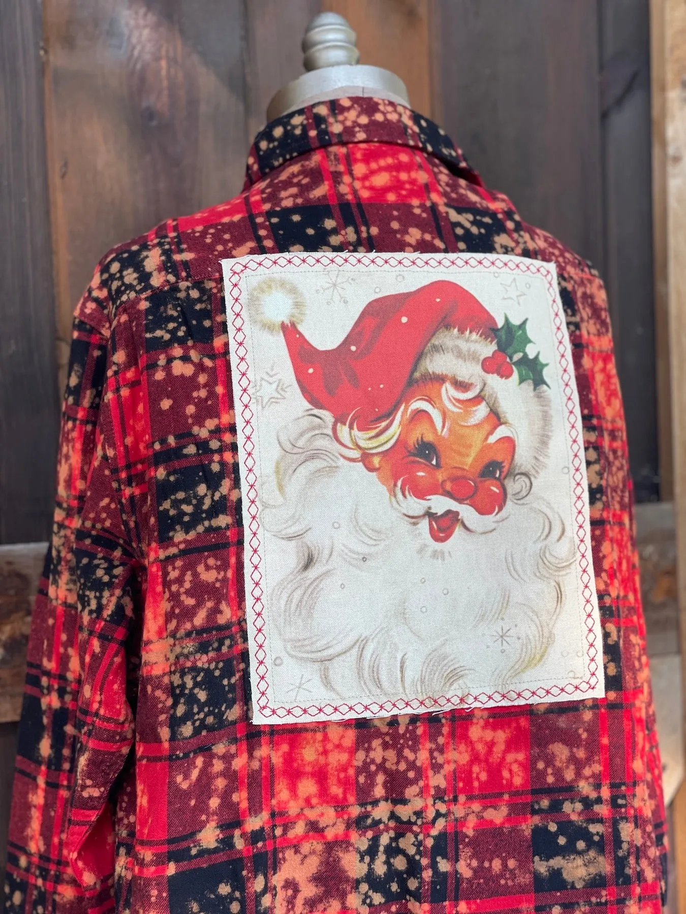 SANTA BABY Flannel- LIMITED EDITION Distressed Candy Cane Plaid