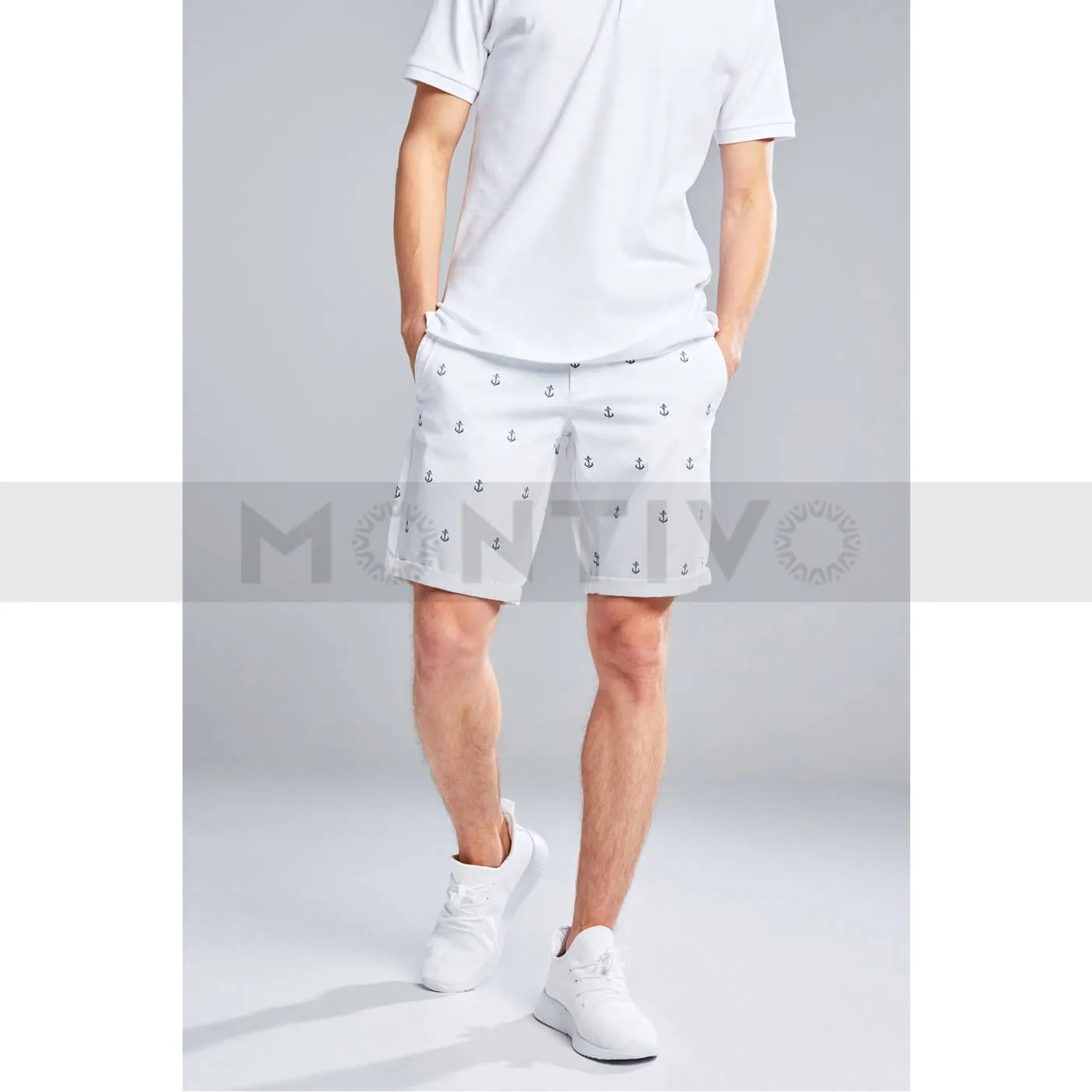 Smog printed white shorts