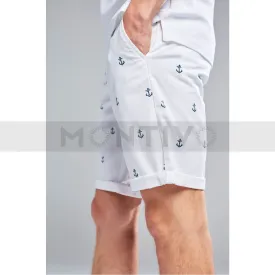 Smog printed white shorts