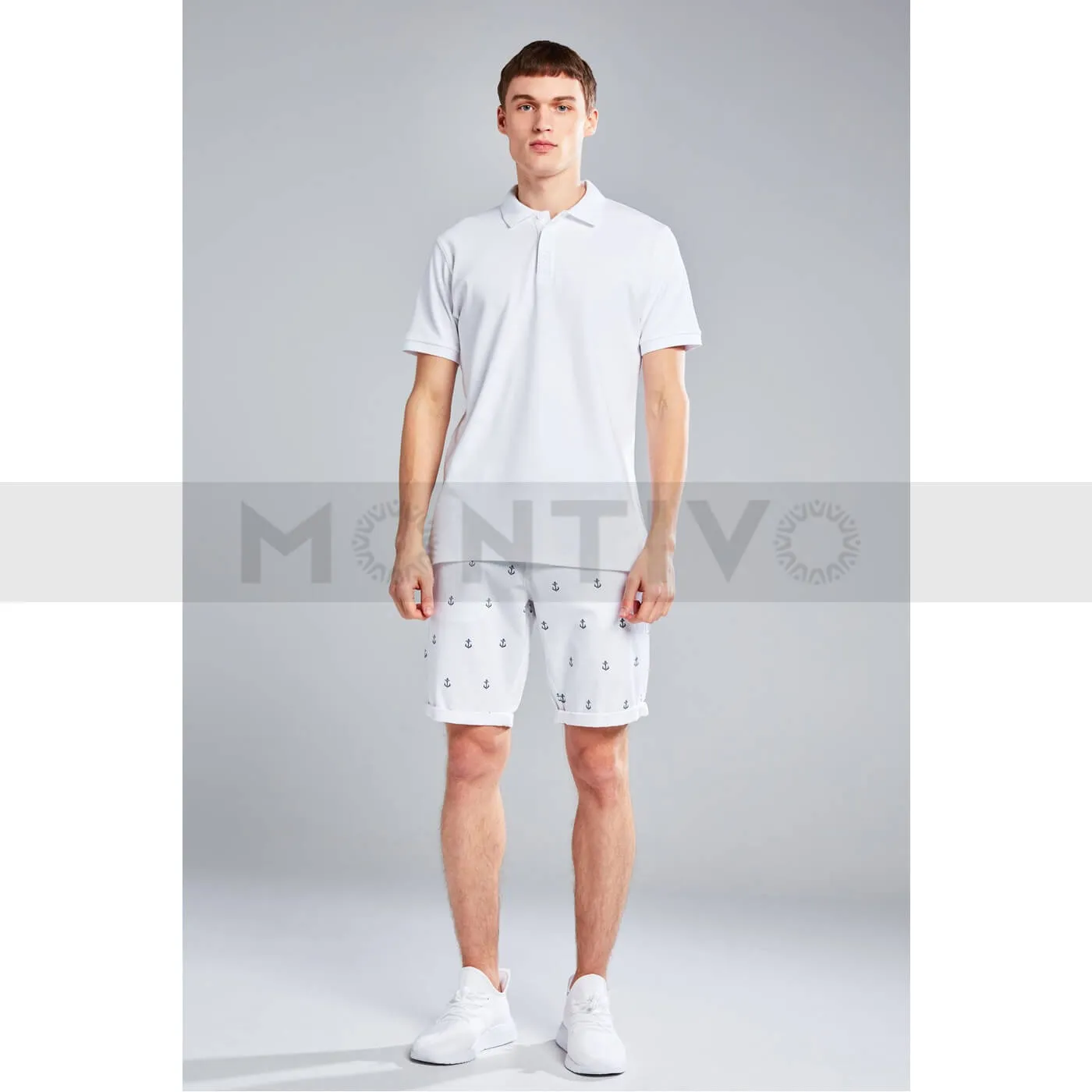 Smog printed white shorts