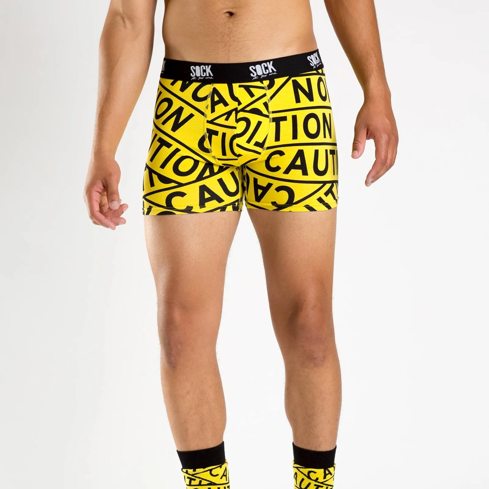 Sock It To Me Men's Underwear - Caution Tape - Large