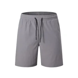 Solid Color Twisted Nylon Four-Way Stretch Sports Shorts (European Size)