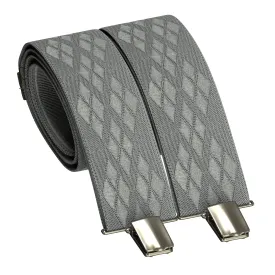 Stone Grey Rhombus Premium Men's Suspenders