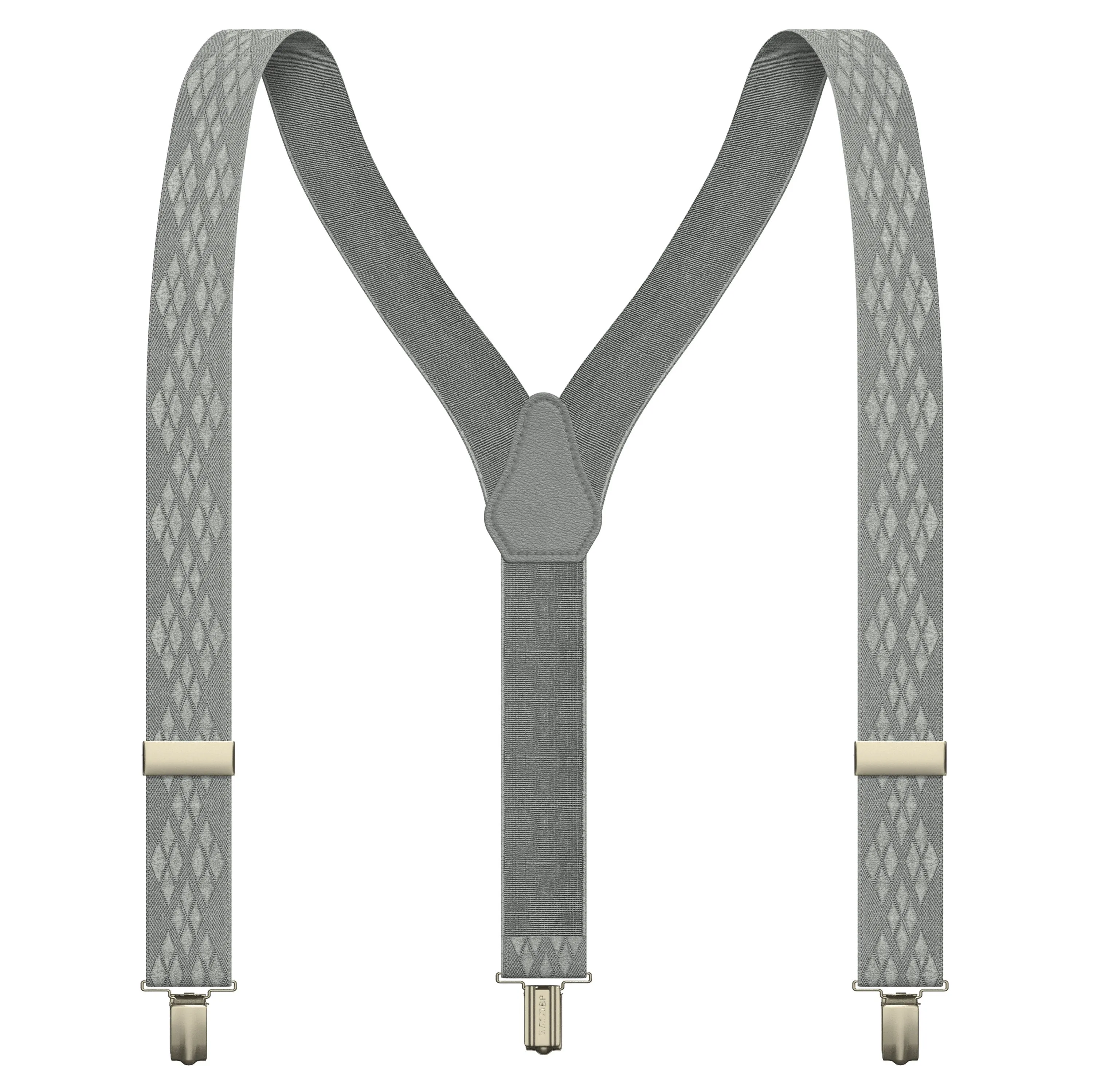 Stone Grey Rhombus Premium Men's Suspenders