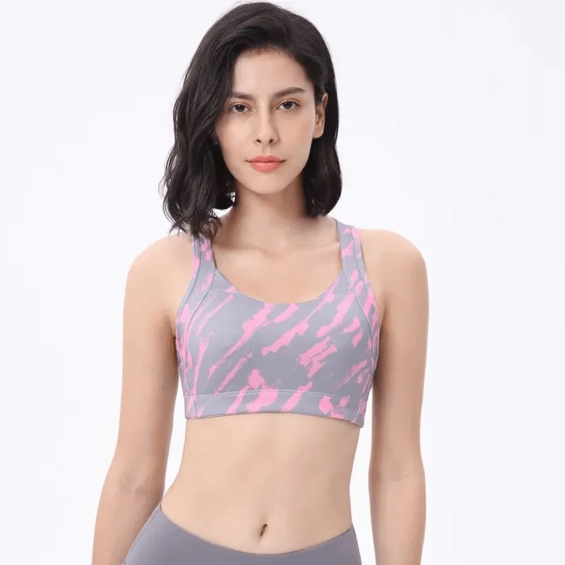 Stylish Elastic Sports Bra with Cross Back for Women - SF1610