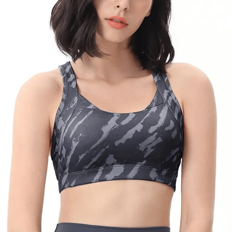 Stylish Elastic Sports Bra with Cross Back for Women - SF1610