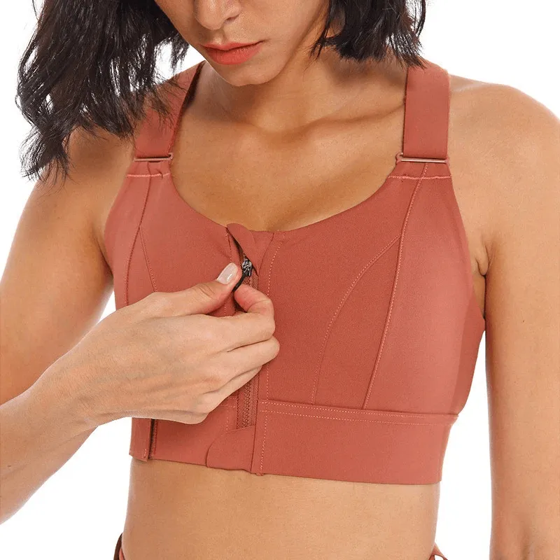 Stylish Women's Shockproof Sports Bras with Adjustable Fastening - SF0445