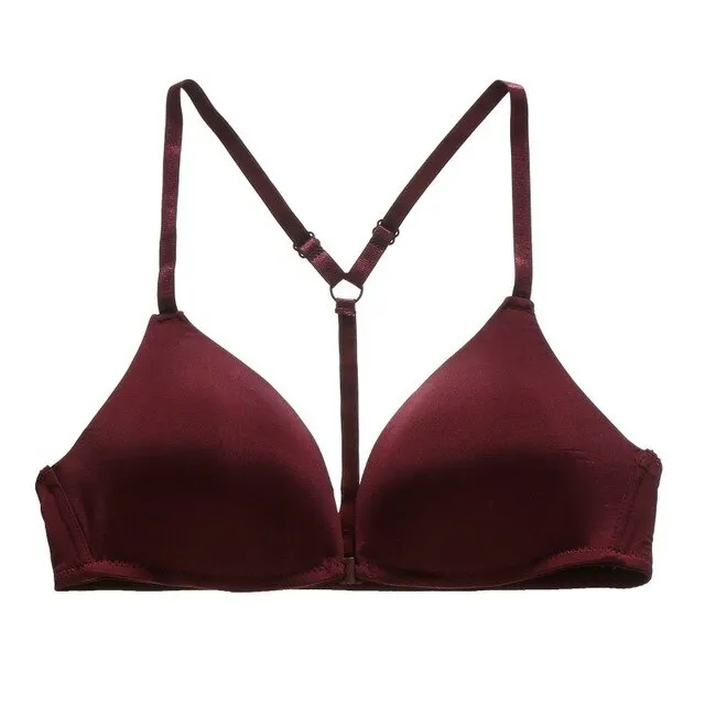 Summer Seamless Women Underwear Push Up Y-Line Straps Bra Female Wireless Bralette Sexy Front Clouse Bra Underwear