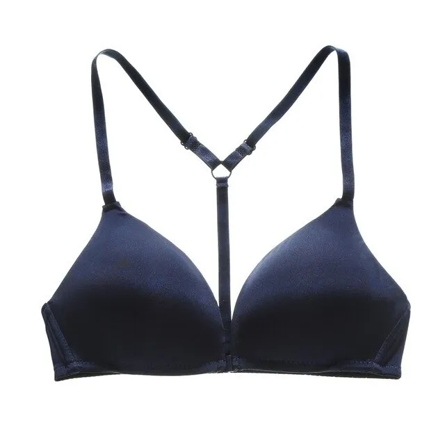 Summer Seamless Women Underwear Push Up Y-Line Straps Bra Female Wireless Bralette Sexy Front Clouse Bra Underwear