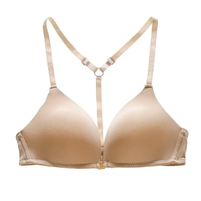 Summer Seamless Women Underwear Push Up Y-Line Straps Bra Female Wireless Bralette Sexy Front Clouse Bra Underwear