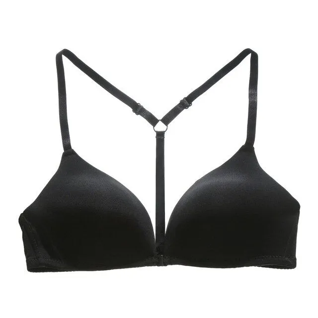 Summer Seamless Women Underwear Push Up Y-Line Straps Bra Female Wireless Bralette Sexy Front Clouse Bra Underwear