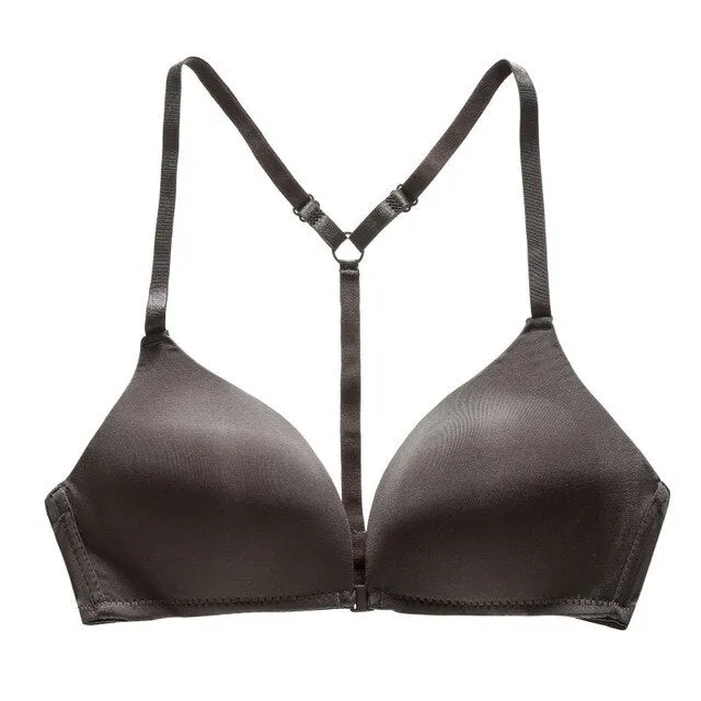 Summer Seamless Women Underwear Push Up Y-Line Straps Bra Female Wireless Bralette Sexy Front Clouse Bra Underwear