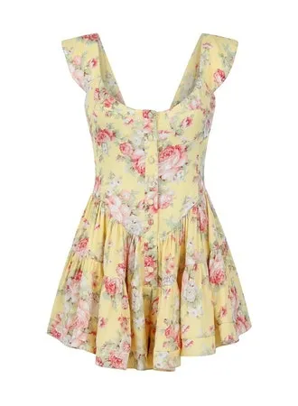 The Elisabeth Romper Dress ~ Yellow Rose