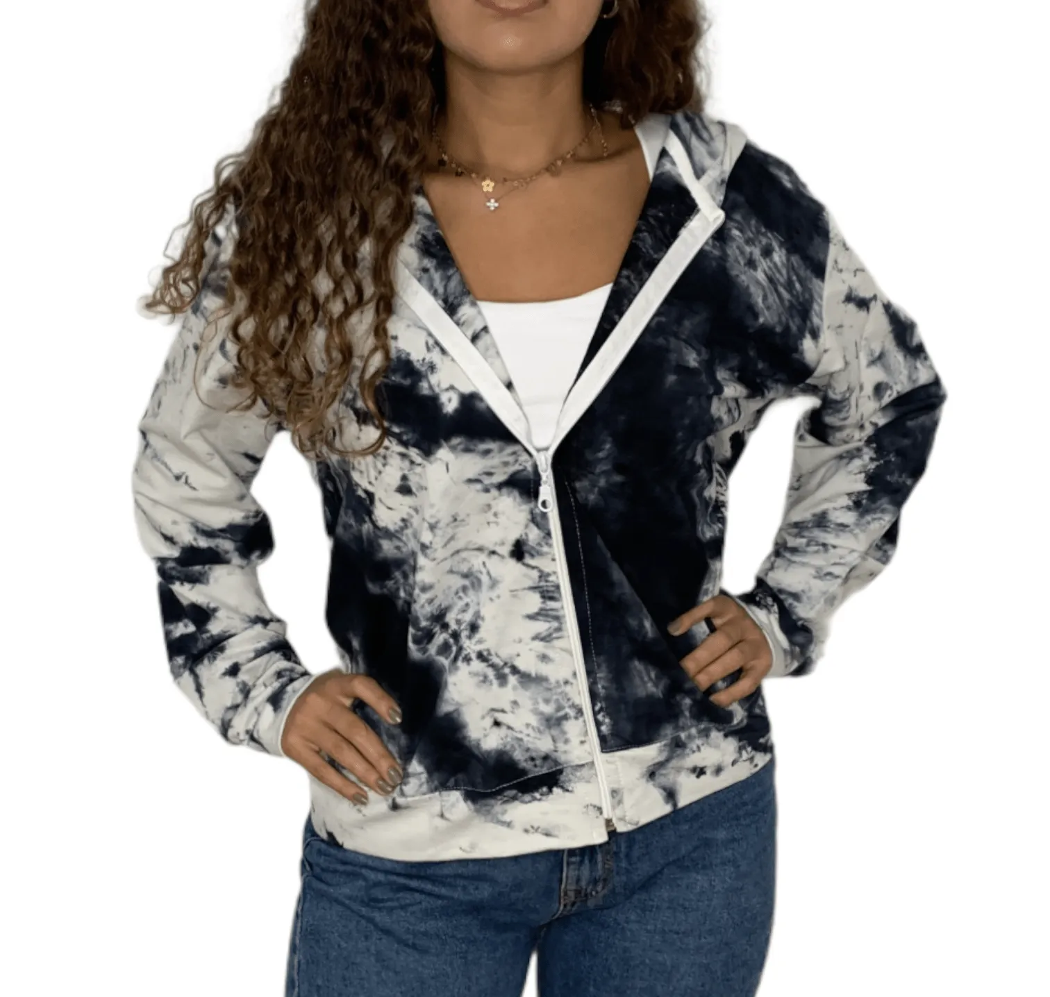 Tie Dye Hoodie Bershka Jacket - Blue